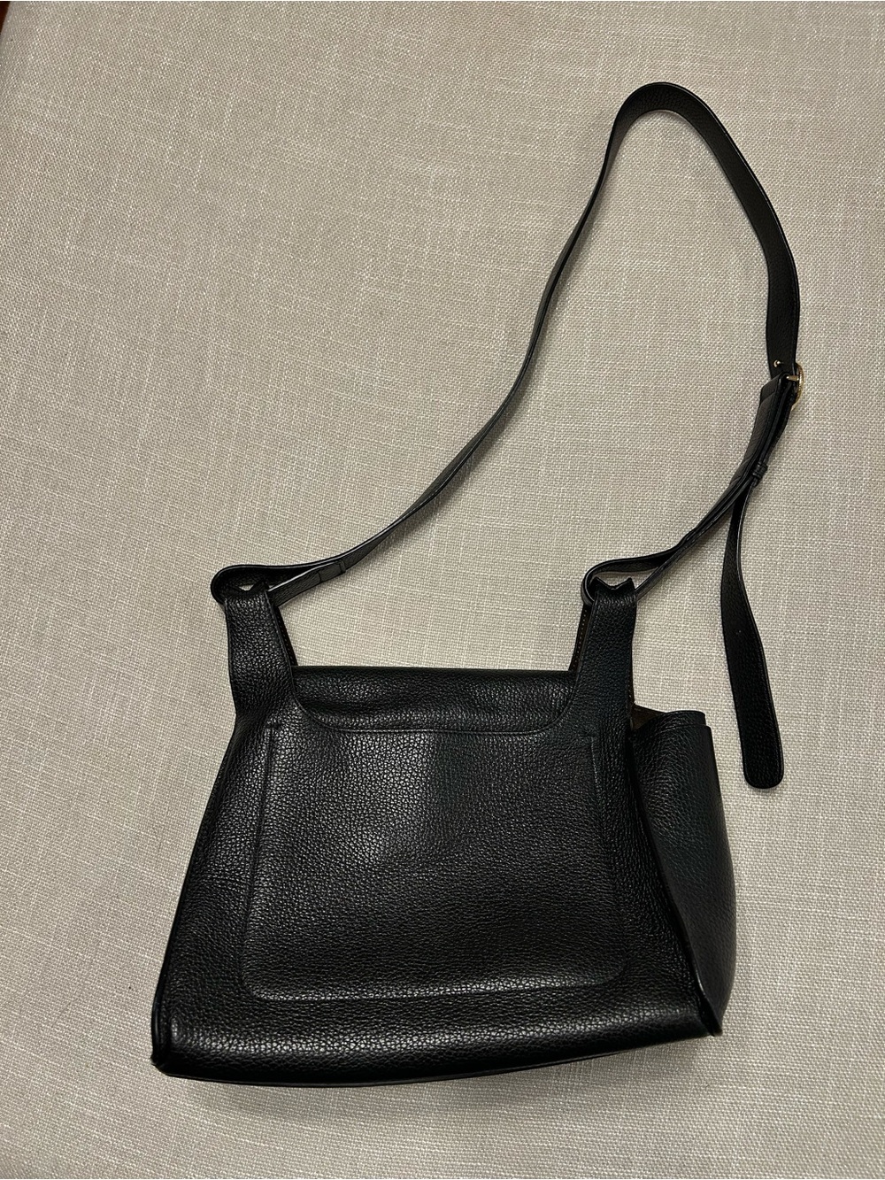 CUYANA Double Loop Black Pebbled Leather Crossbody Shoulder Bag Italy w/ Dustbag - Picture 2 of 8